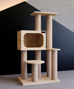 Solid wood cat tree