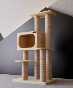 Solid wood cat tree