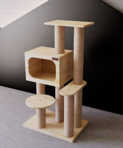 Solid wood cat tree