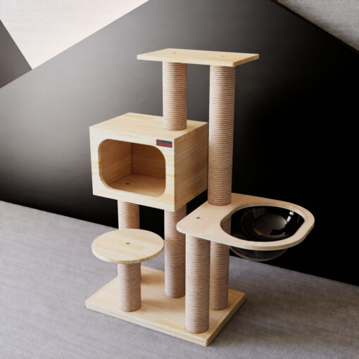 Solid wood cat tree~No.5086-3 - Image 5